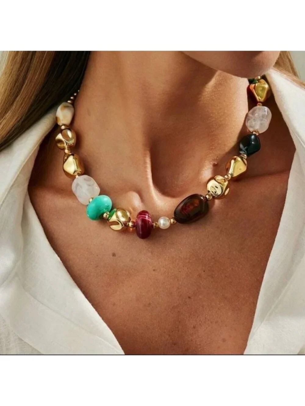 Multicolor Beaded Necklace Q672